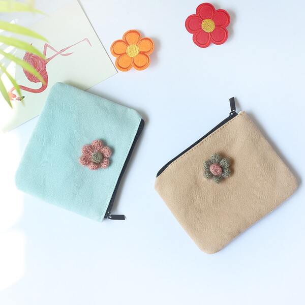 

1pc Flower Decor Random Color Sanitary Napkin Storage Bag, Multicolor