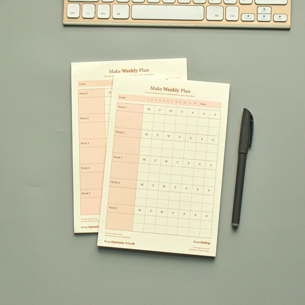 

1pc Schedule Memo Pad, Multicolor