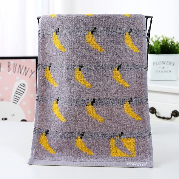 

Banana Print Kids Towel, Grey