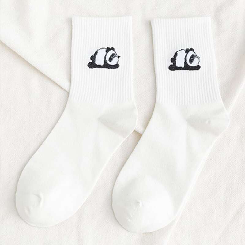

Cartoon Graphic Crew Socks, White