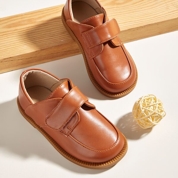 

Boys Velcro Strap Flats, Brown