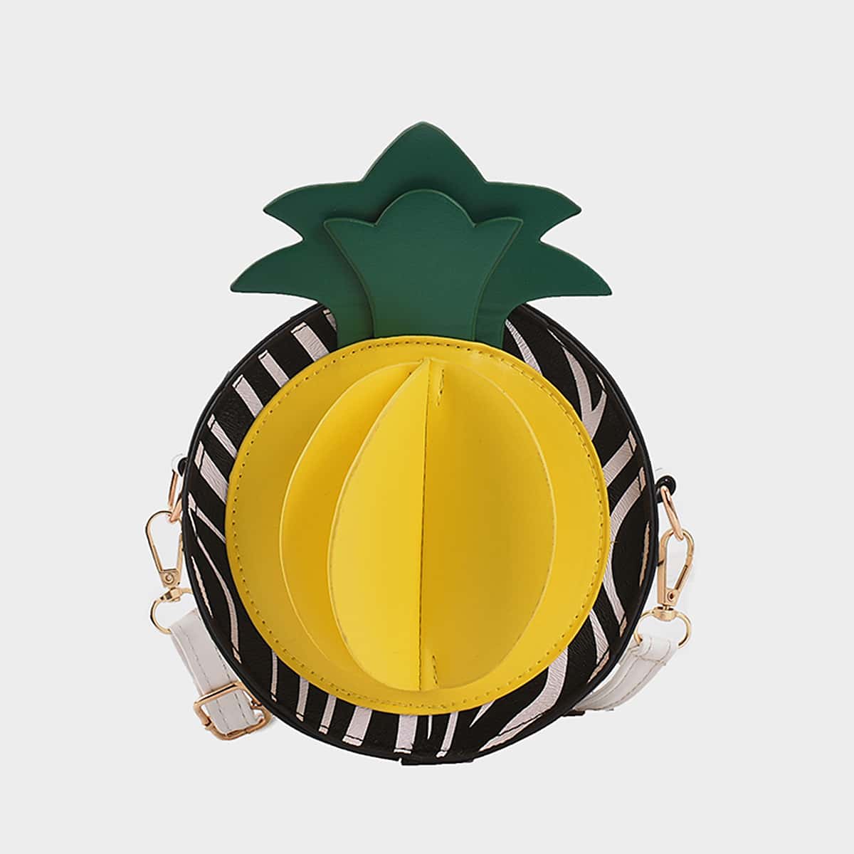 

Mini Cartoon Pineapple Shaped Crossbody Bag, Multicolor