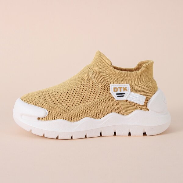 

Toddler Girls Knit Detail Slip On Running Shoes, Yellow
