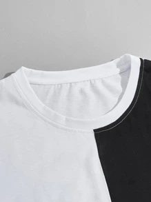 Manfinity 男士雙色熊圖案T恤 - 黑與白 - 查看 3