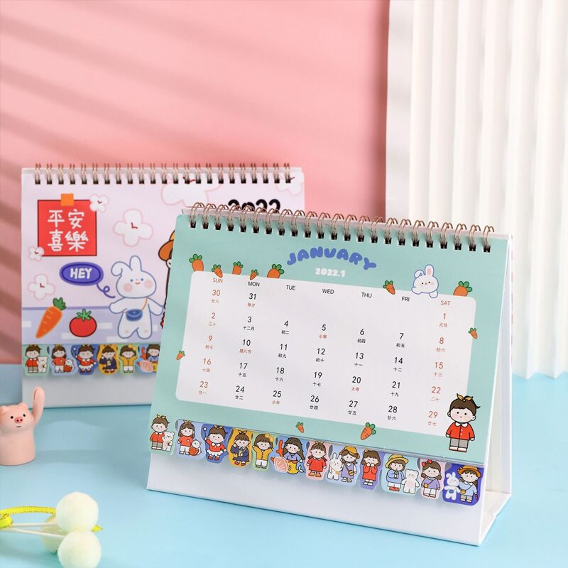 

1pc Cartoon Graphic Random 2022 Desk Calendar, Multicolor