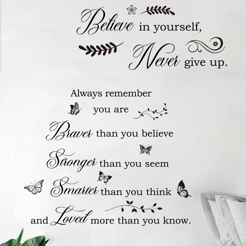 

Slogan Graphic Wall Sticker, Black