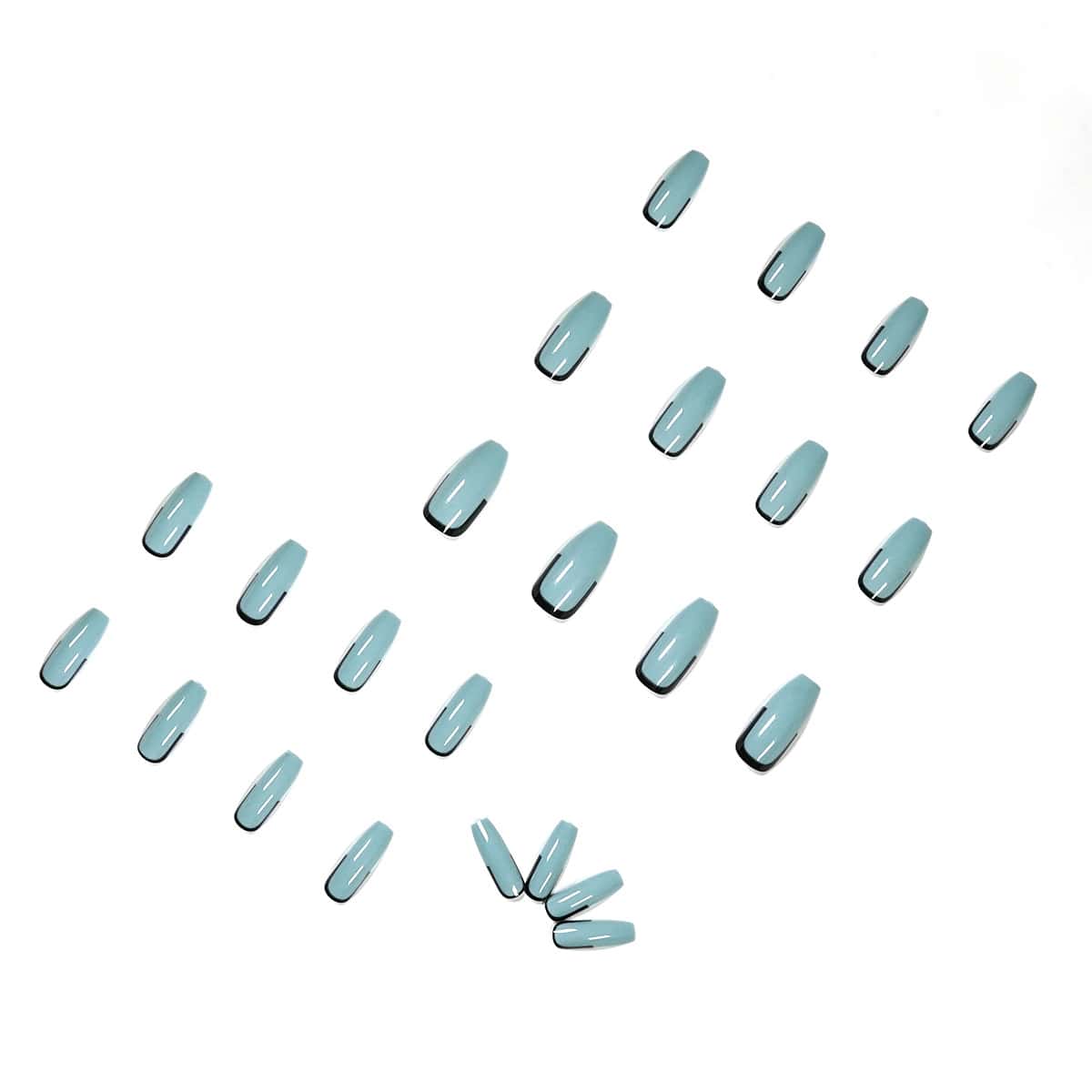

24pcs Solid Fake Nail, Baby blue