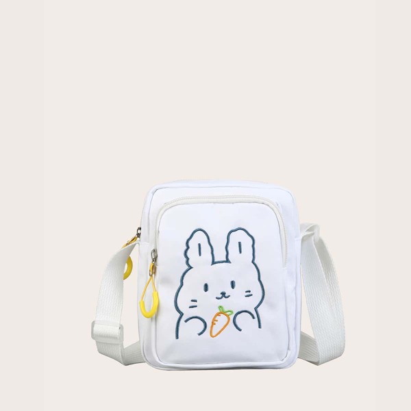 

Kids Cartoon Rabbit Graphic Crossbody Bag, White