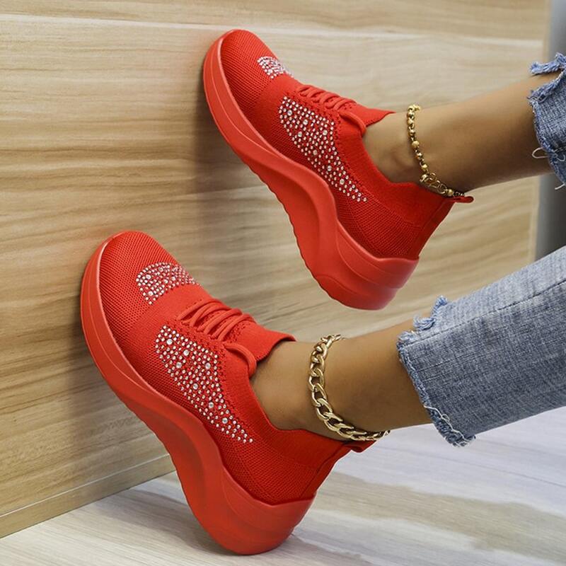 

Rhinestone Decor Running Shoes, Red