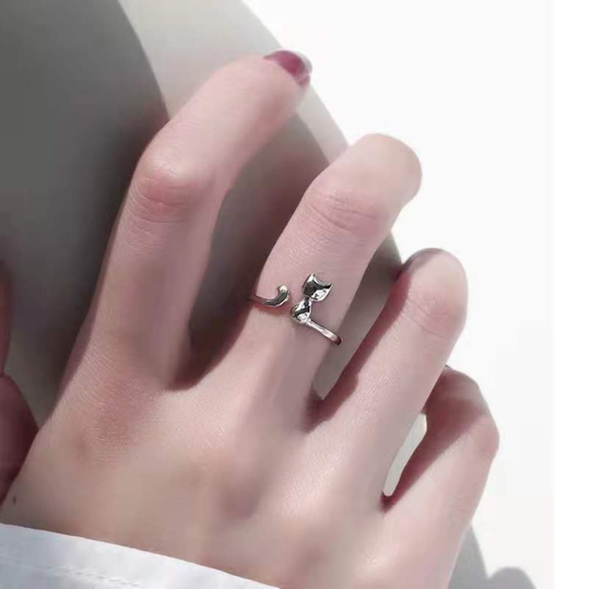 

1pc Simple Cuff Ring, Silver