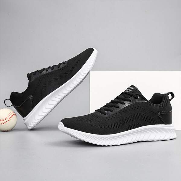

Men Lace-up Front Sneakers, Black