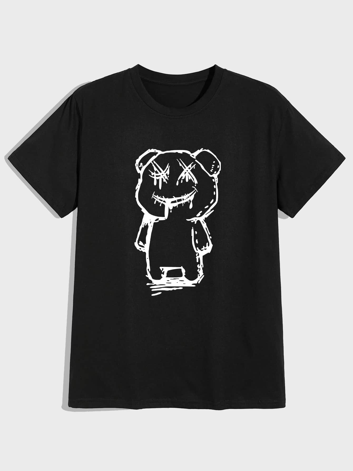 Manfinity Men Cartoon Graphic Tee - Black - View 1