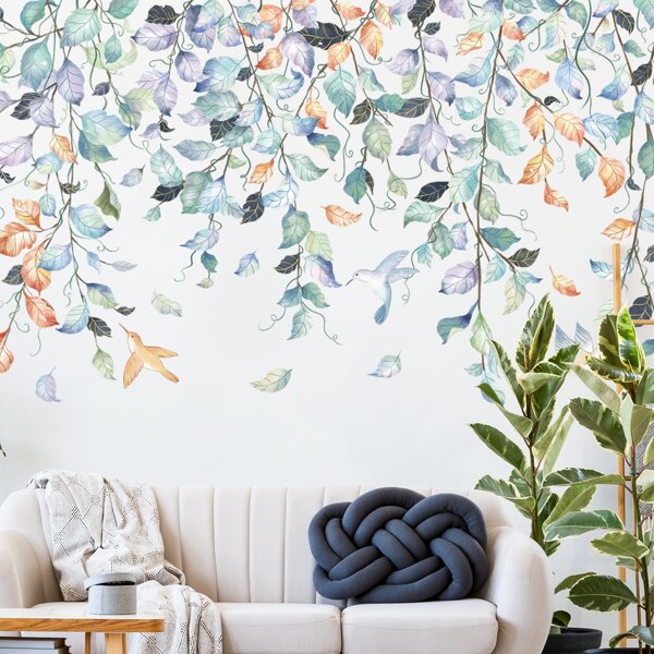 

Leaf Print Wall Sticker, Multicolor