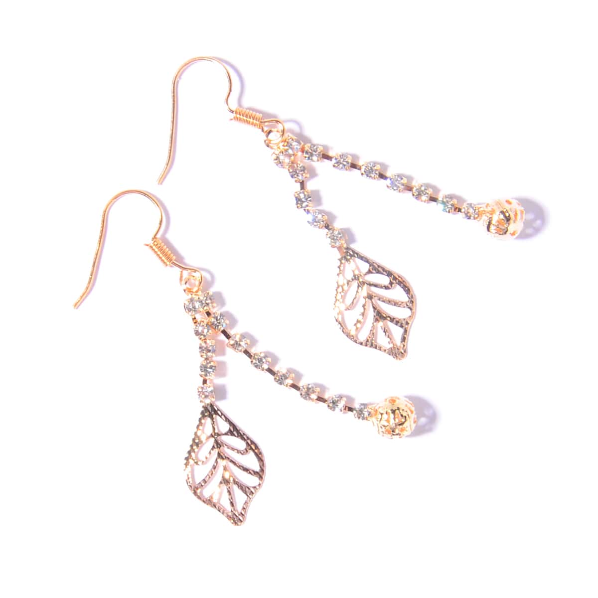 

Leaf Drop Earrings, Rose gold