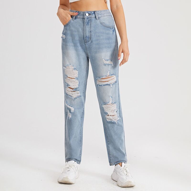 

Washed Ripped Jeans, Light wash