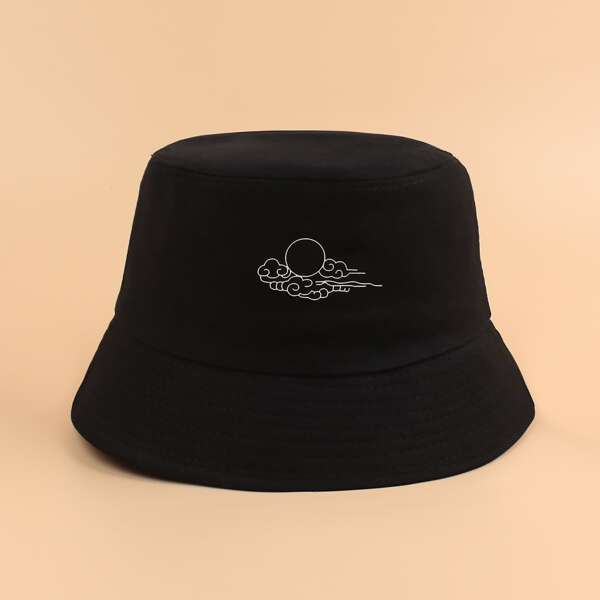 

Cloud Print Bucket Hat, Black
