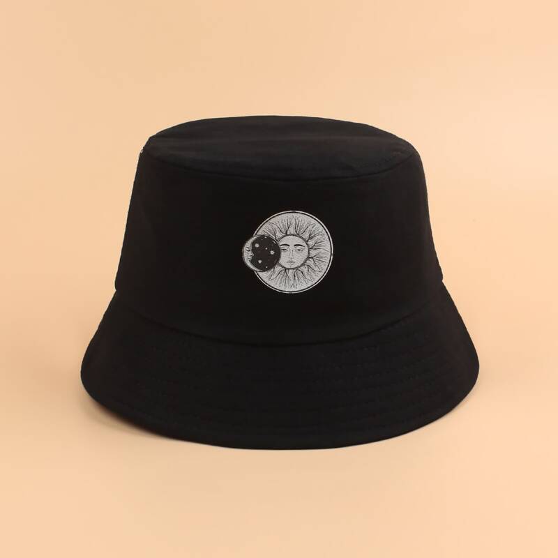 

Sun Print Bucket Hat, Black