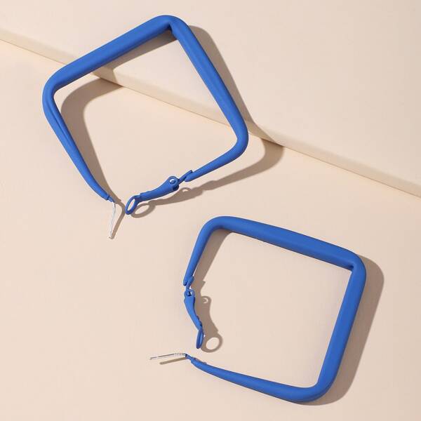 

Geometric Design Earrings, Blue