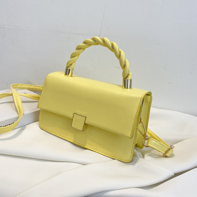 

Top Handle Flap Satchel Bag, Yellow