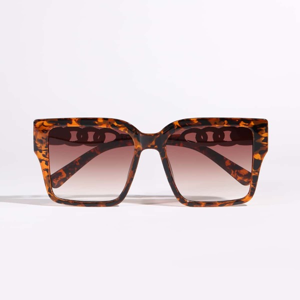 

Tortoiseshell Frame Chain Detail Sunglasses