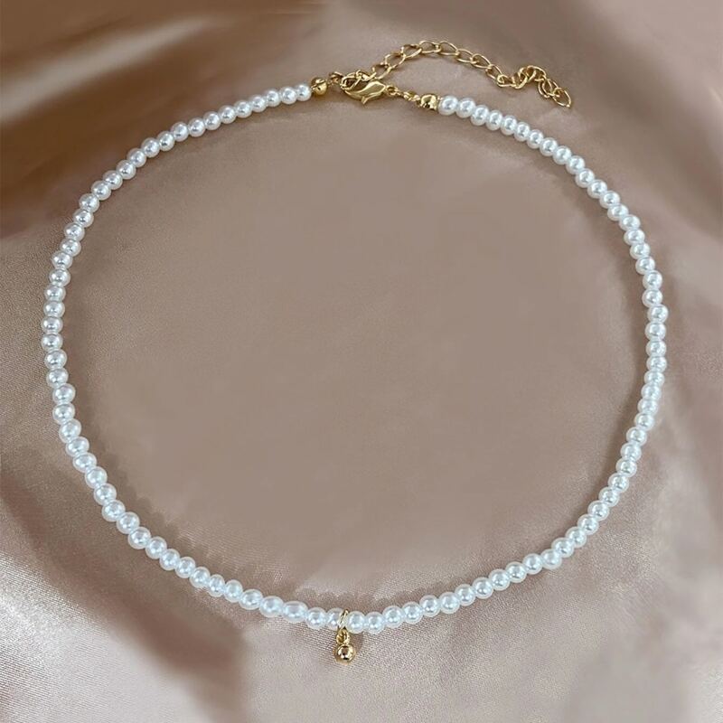 

Faux Pearl Beaded Necklace, White