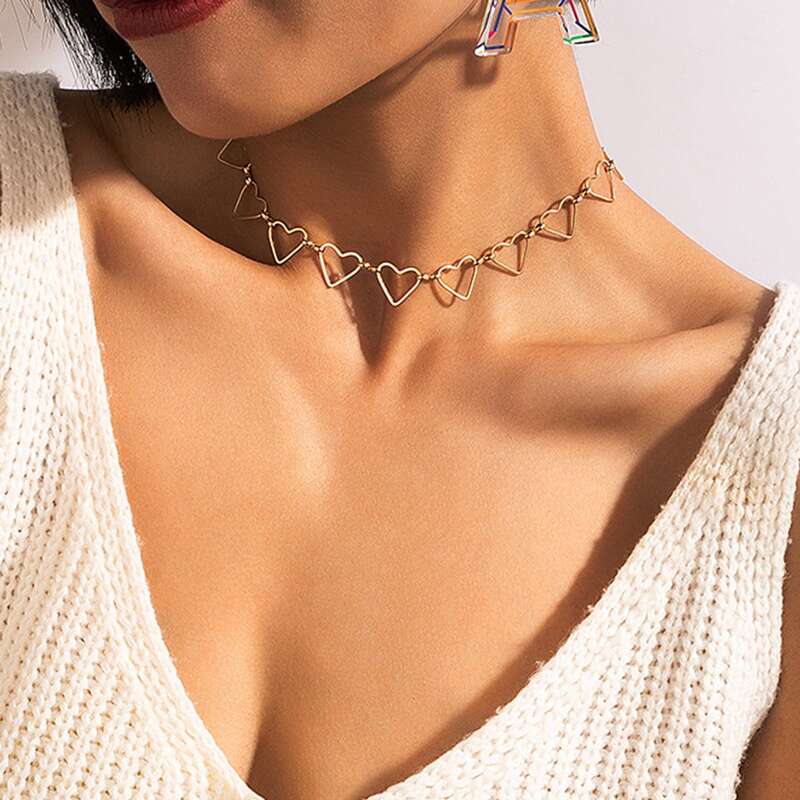 

1pc Heart Necklace, Gold