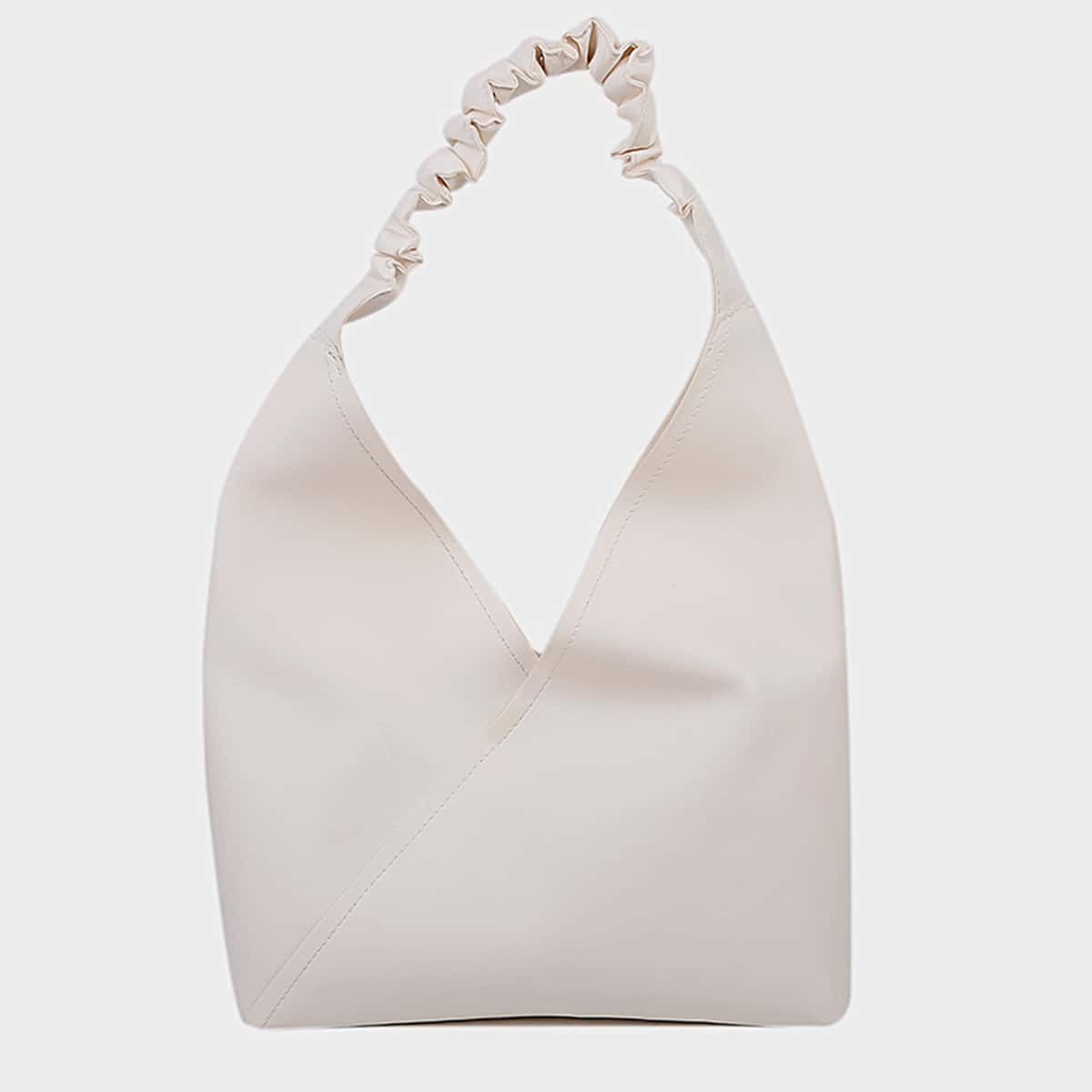

Ruched Handle Shoulder Bag, White