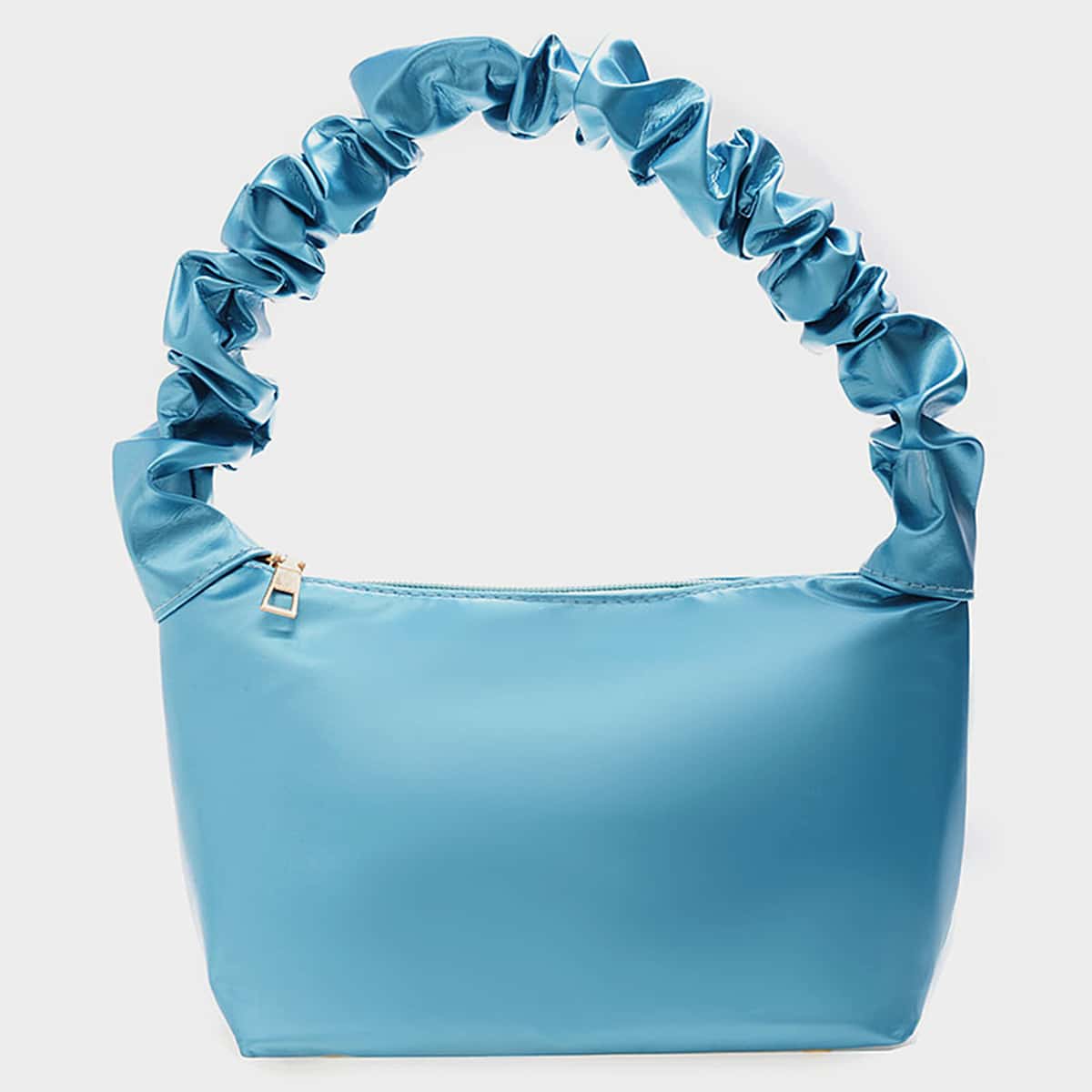 

Ruched Handle Baguette Bag, Blue