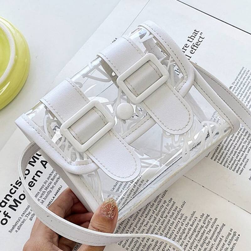 

Clear Crossbody Bag, White