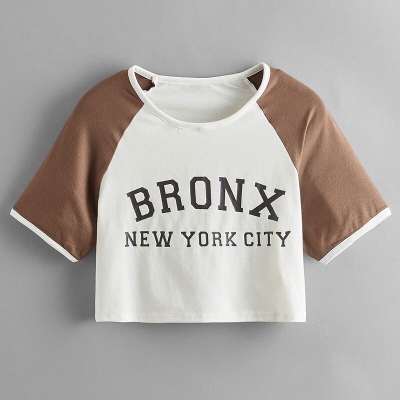 

Letter Baseball Crop Tee, Multicolor