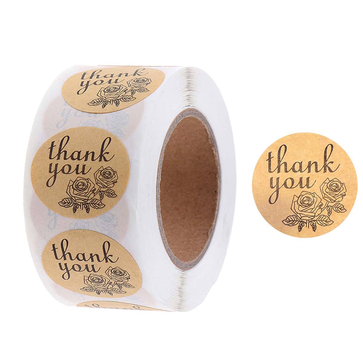 

1roll Slogan Graphic Gift Sticker, Brown
