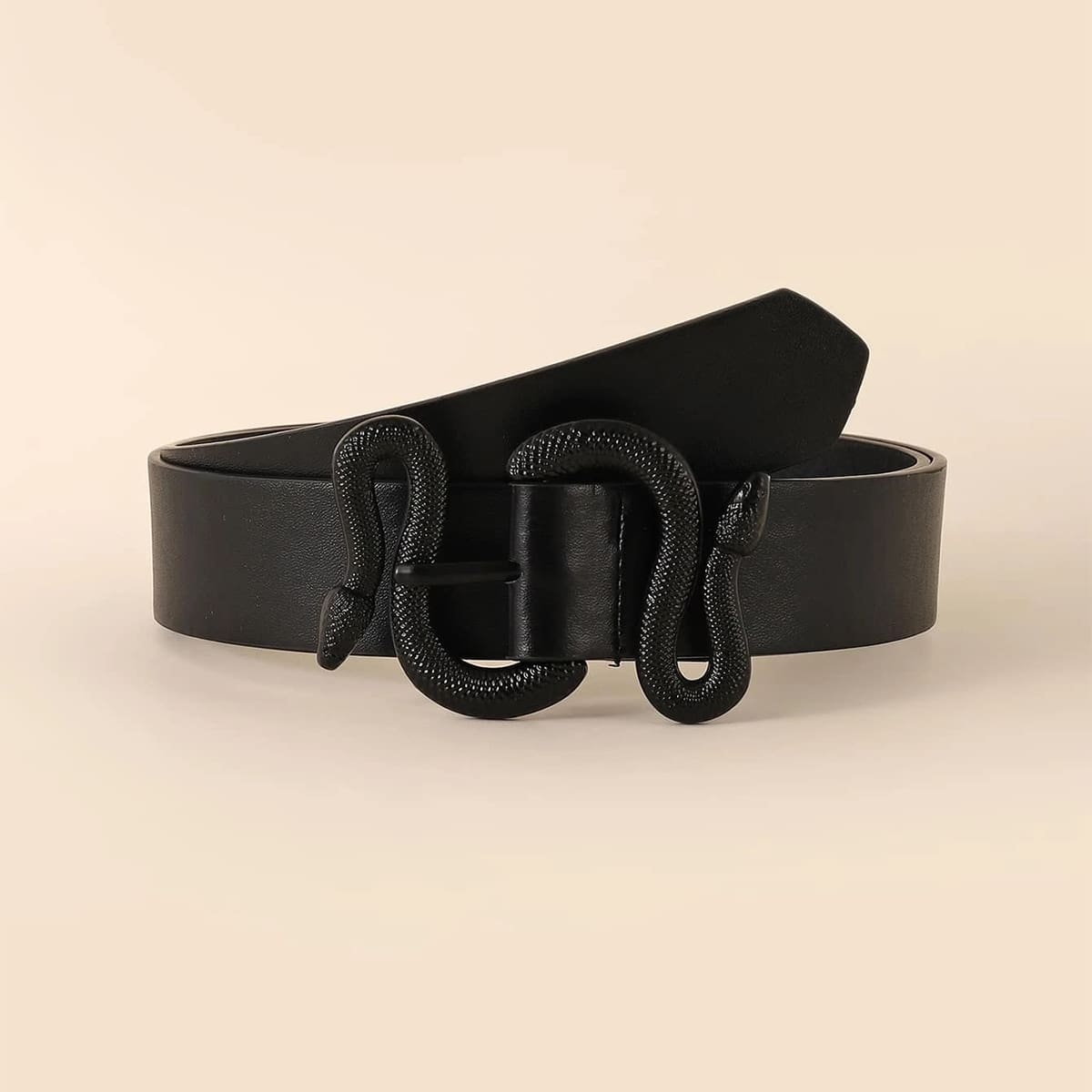

Serpentine Buckle Belt, Black
