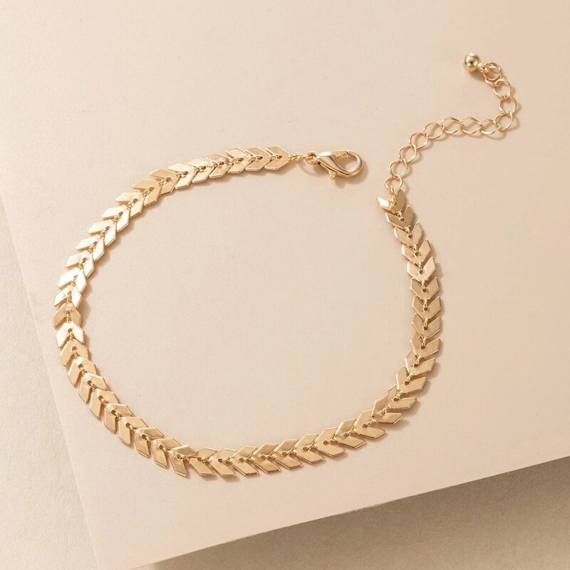

1pc Minimalist Anklet, Gold