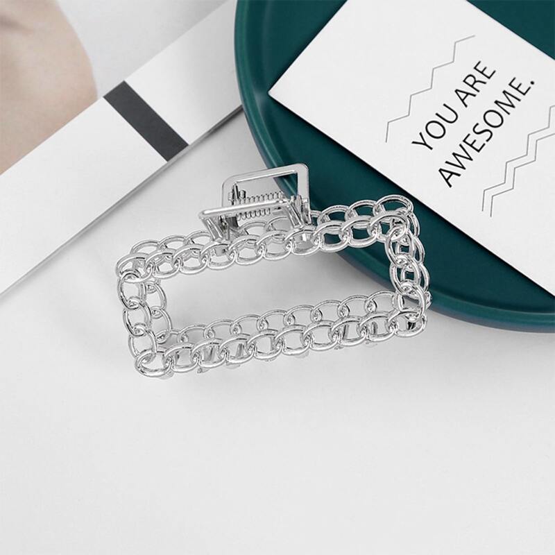

1pc Minimalist Hair Claw, Silver