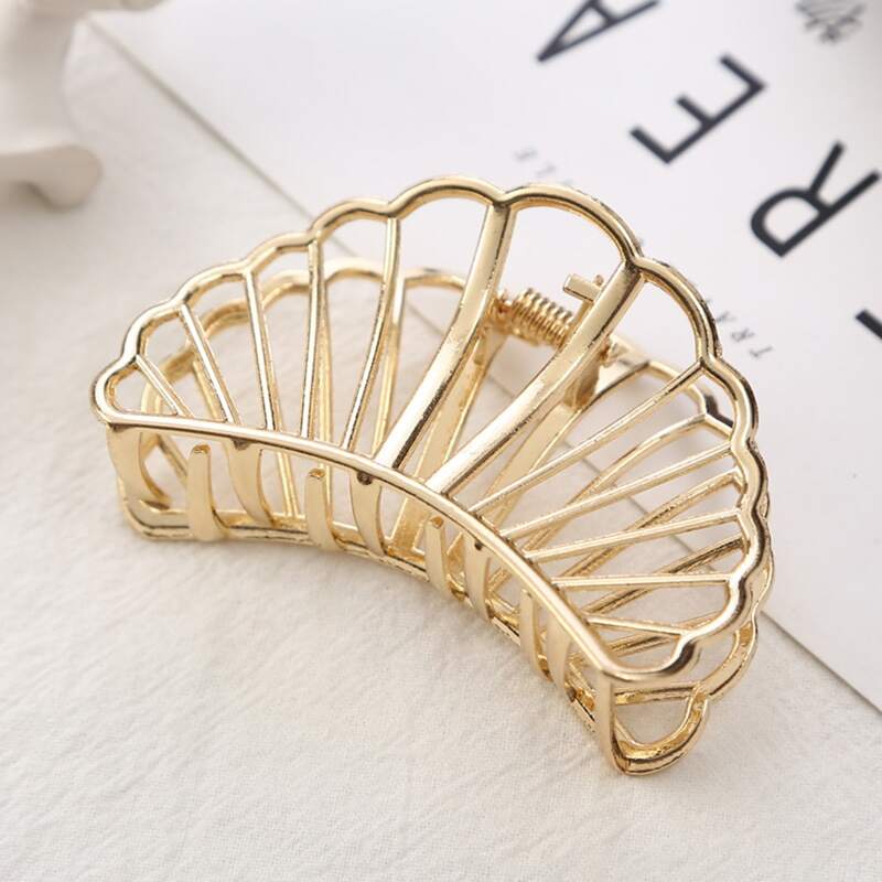

1pc Minimalist Hair Claw, Gold