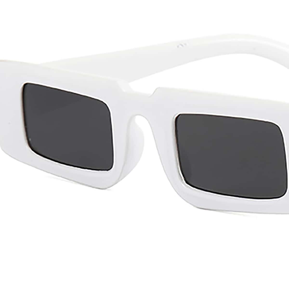 

Rectangle Frame Sunglasses, White