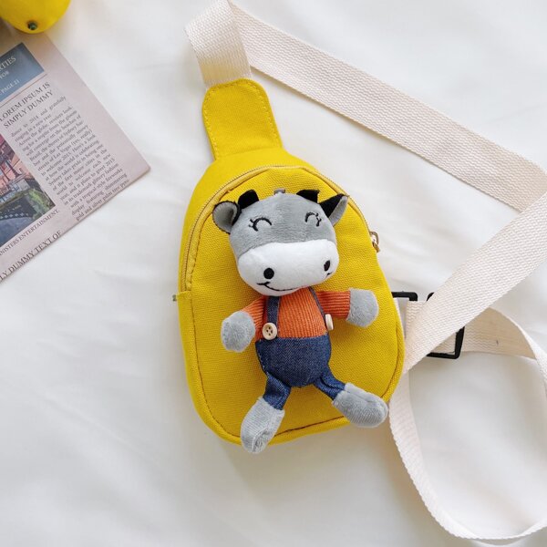 

Kids Cartoon Decor Sling Bag, Yellow