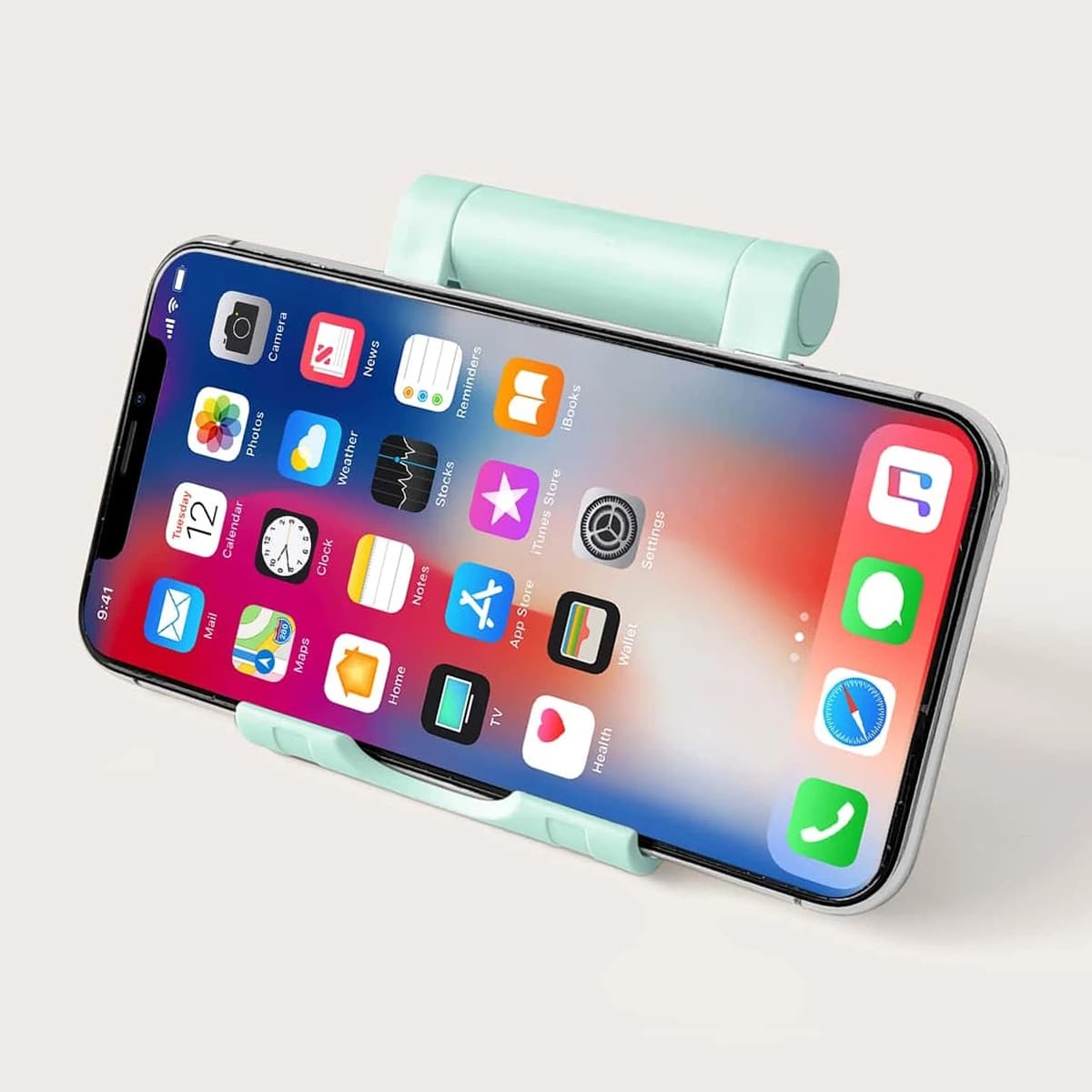 

1pc Solid Desktop Phone Holder, Green