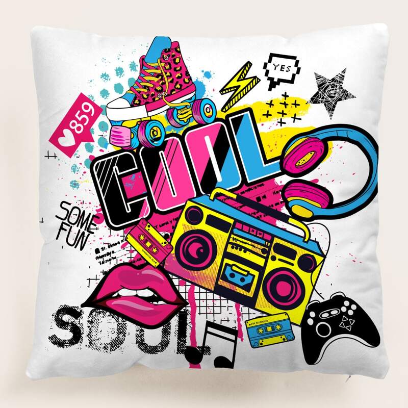 

Graphic Cushion Cover Without Filler, Multicolor
