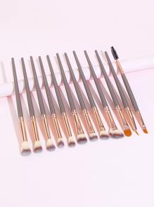 眼部化妆刷、眼线刷、睫毛刷，12件套全套美妆工具，化妆刷，化妆刷套装，化妆刷套装，化妆刷套装，全套化妆工具，化妆刷套装，化妆礼盒套装 - 棕色 - 查看 3