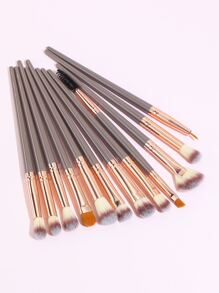 眼部化妆刷、眼线刷、睫毛刷，12件套全套美妆工具，化妆刷，化妆刷套装，化妆刷套装，化妆刷套装，全套化妆工具，化妆刷套装，化妆礼盒套装 - 棕色 - 查看 4