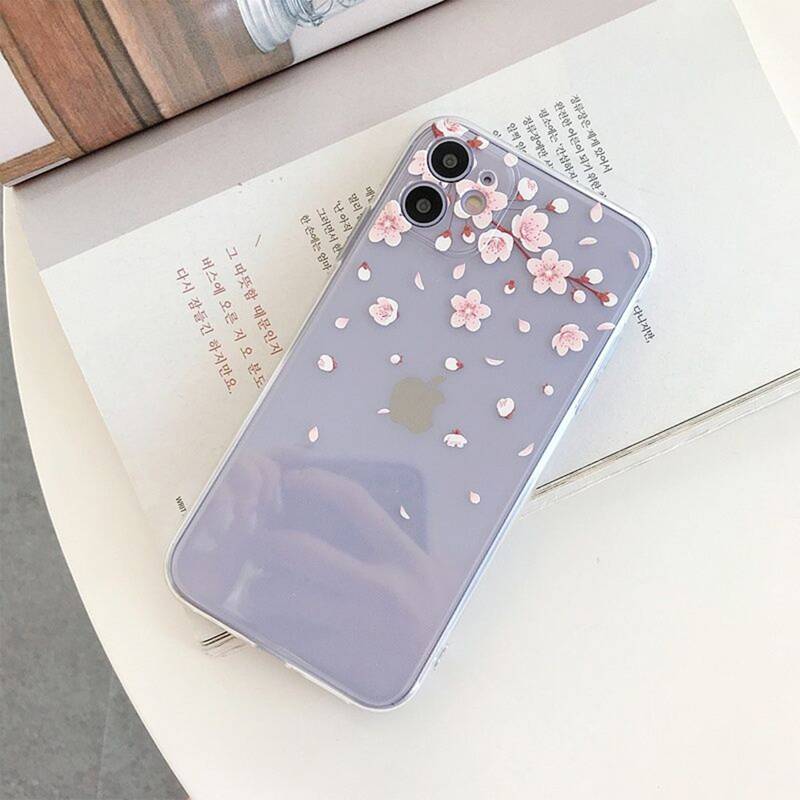 

Floral Print Phone Case, Clear