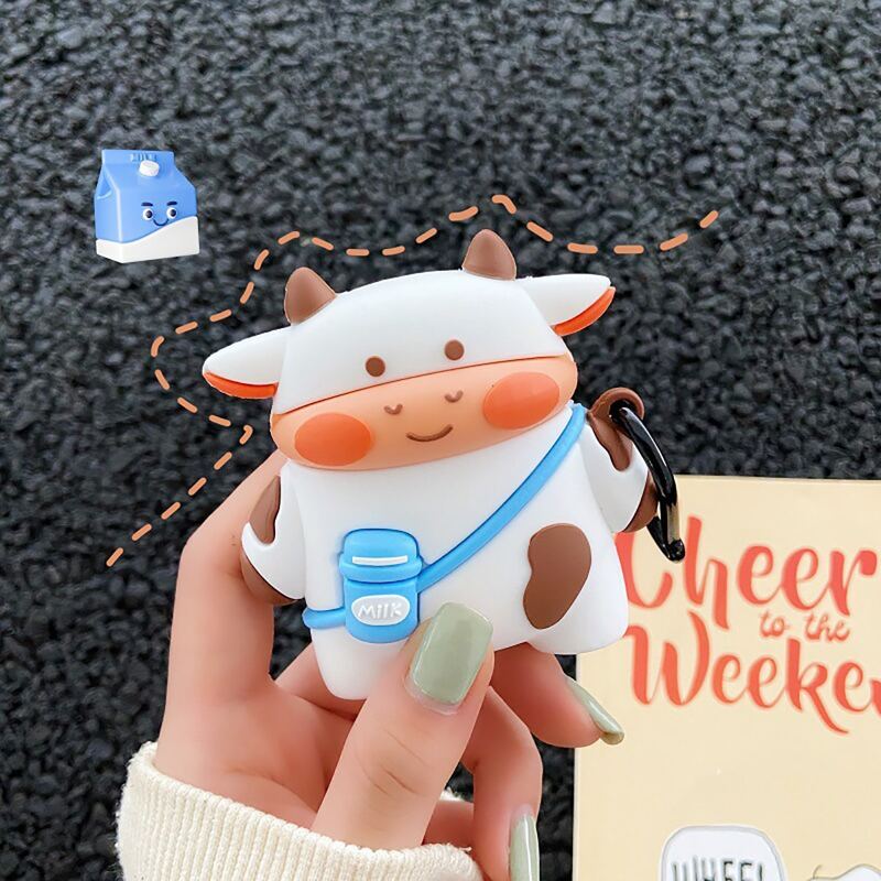 

Cartoon Cow Airpods Case, Multicolor