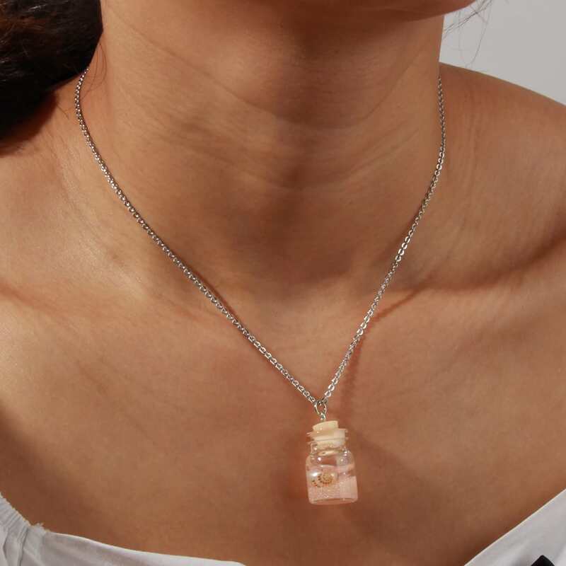 

Shell Pendant Necklace, Apricot