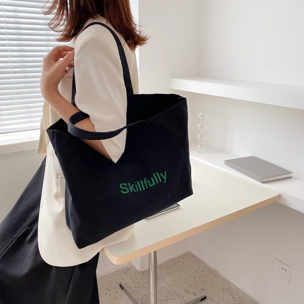 

Letter Graphic Shopper Bag, Black