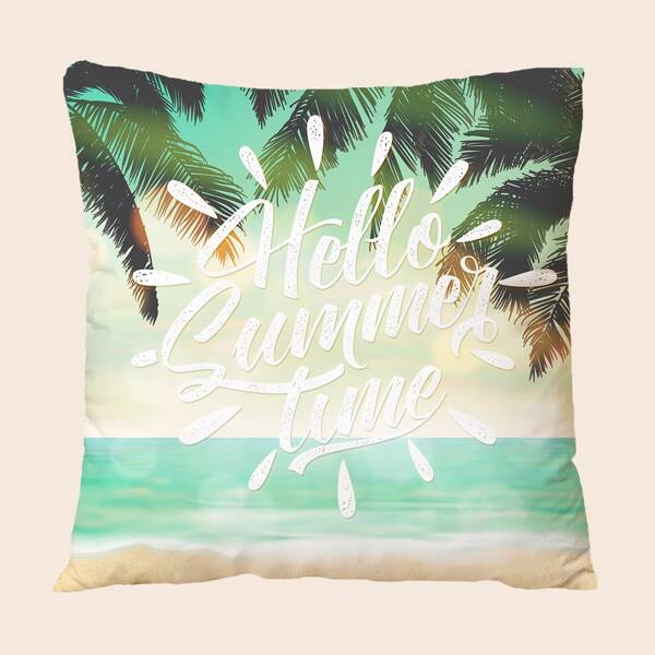 

Slogan Graphic Cushion Cover Without Filler, Multicolor