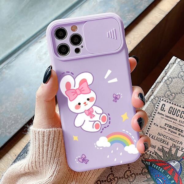 

Cartoon Graphic Phone Case, Purple