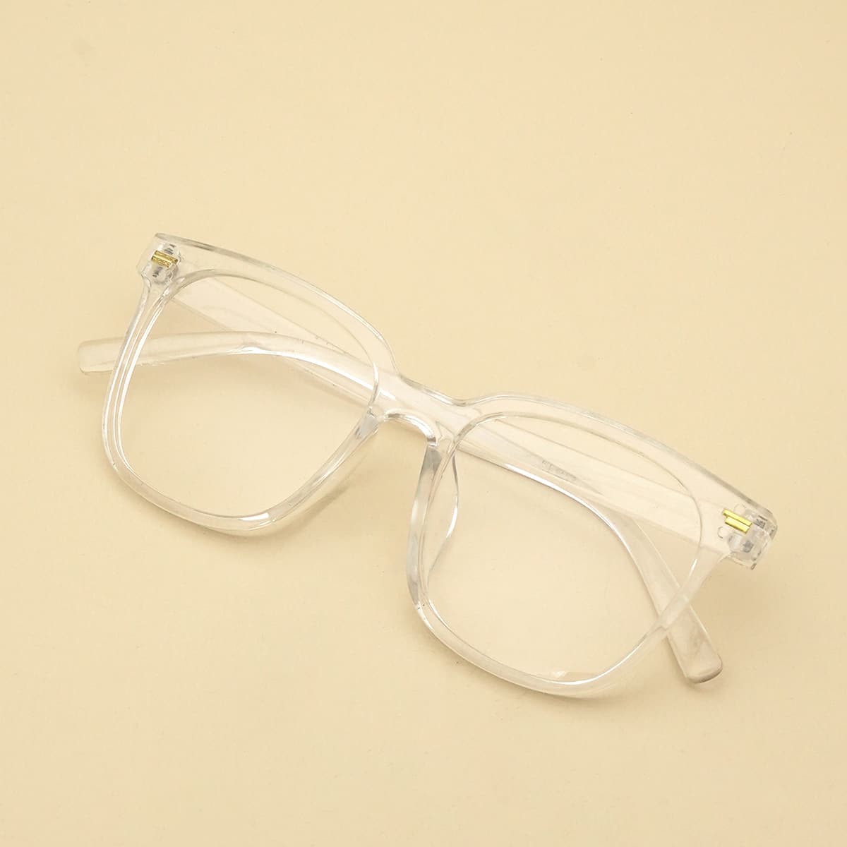 

1pc Frame Eyeglasses With 1pc Random Glasses Chain, Black