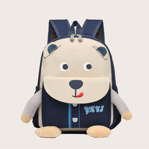 

Kids Cartoon Bear Design Backpack, Navy blue