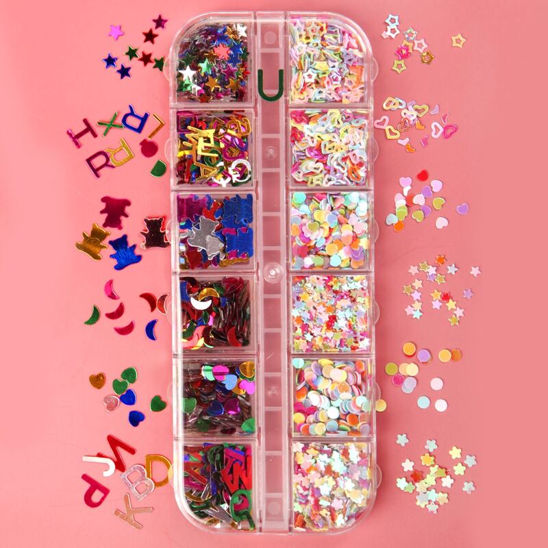 

1box Heart & Star Nail Art Sticker, Multicolor